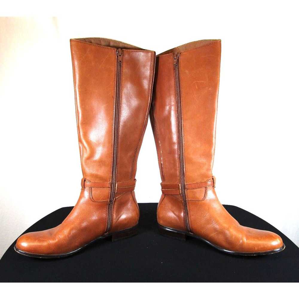 Corso Como Cognac Brown Leather Zip Knee High Rid… - image 5