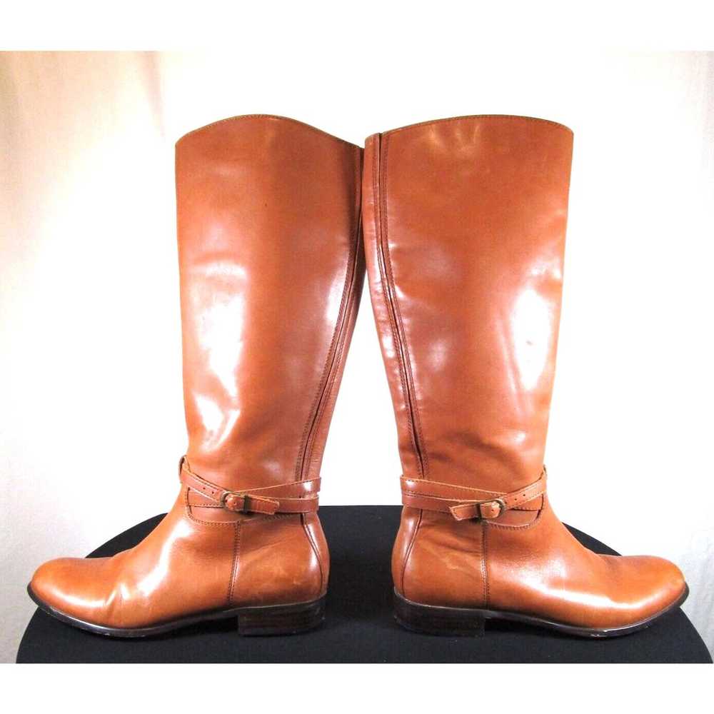 Corso Como Cognac Brown Leather Zip Knee High Rid… - image 8