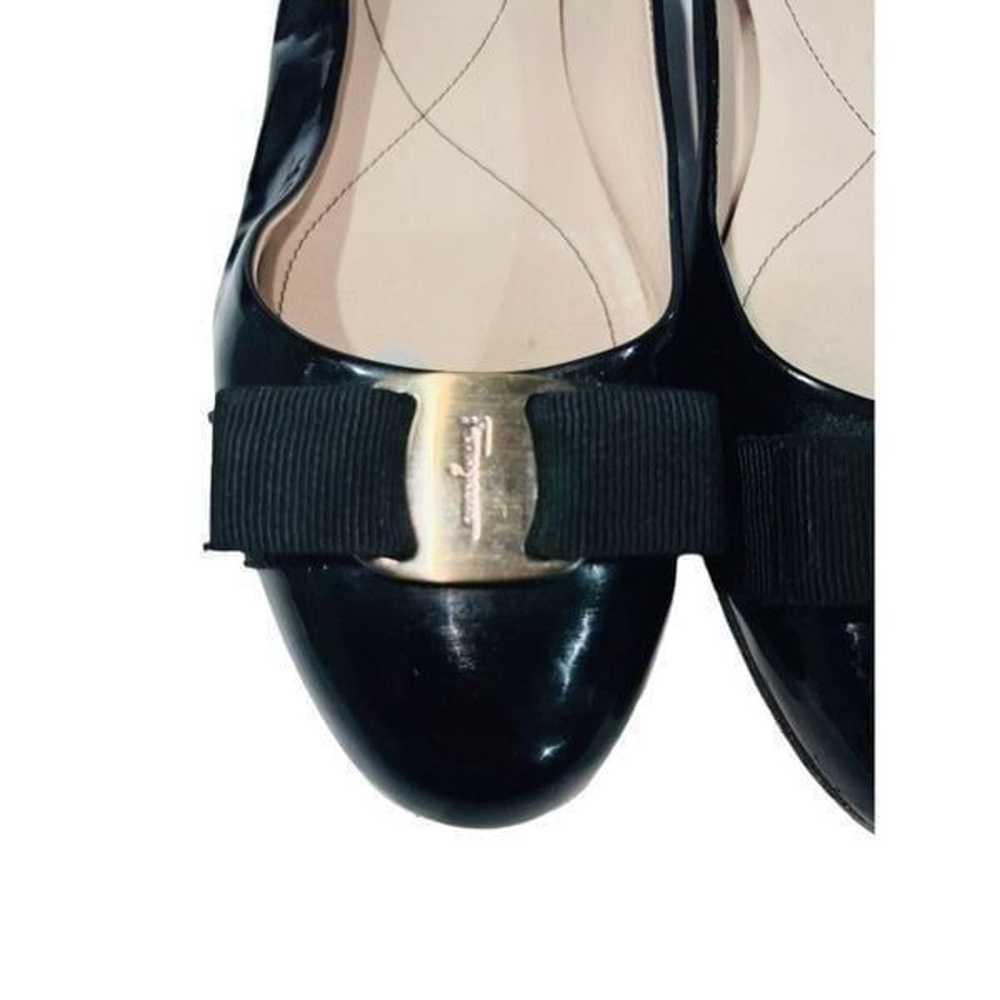 Salvatore Ferragamo Vara Bow Accent Black Patent … - image 5