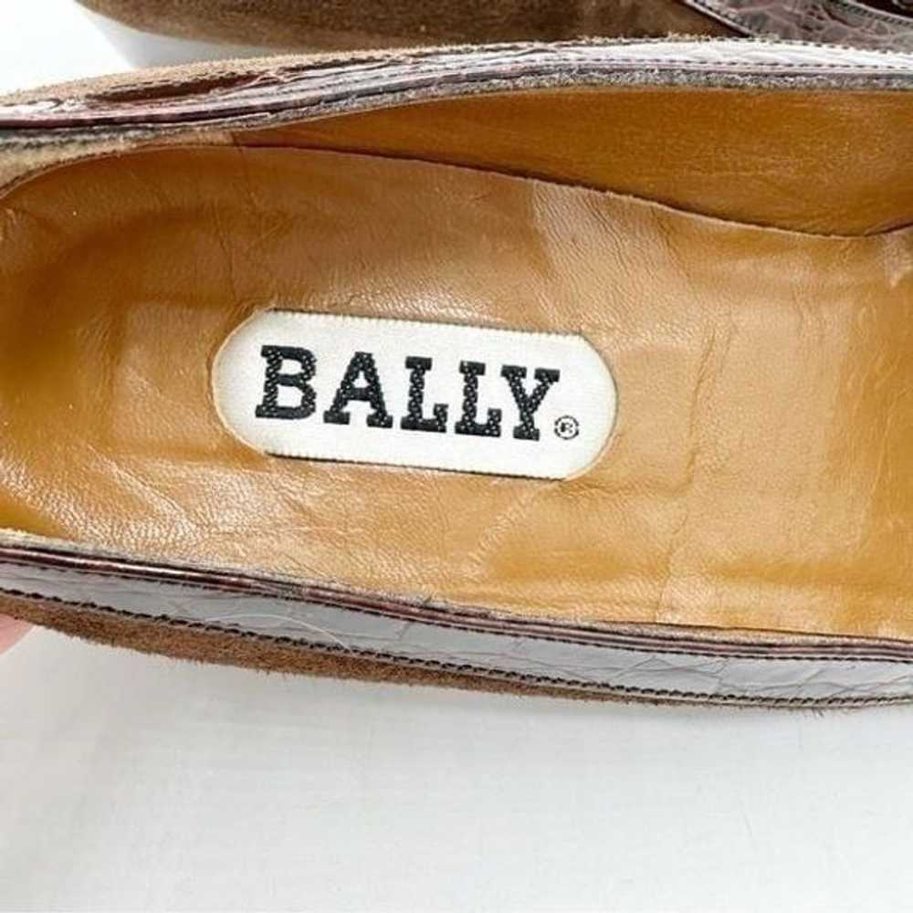 Bally Vintage Brown Suede Leather Heels Trimmed I… - image 5