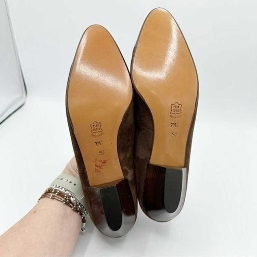 Bally Vintage Brown Suede Leather Heels Trimmed I… - image 7