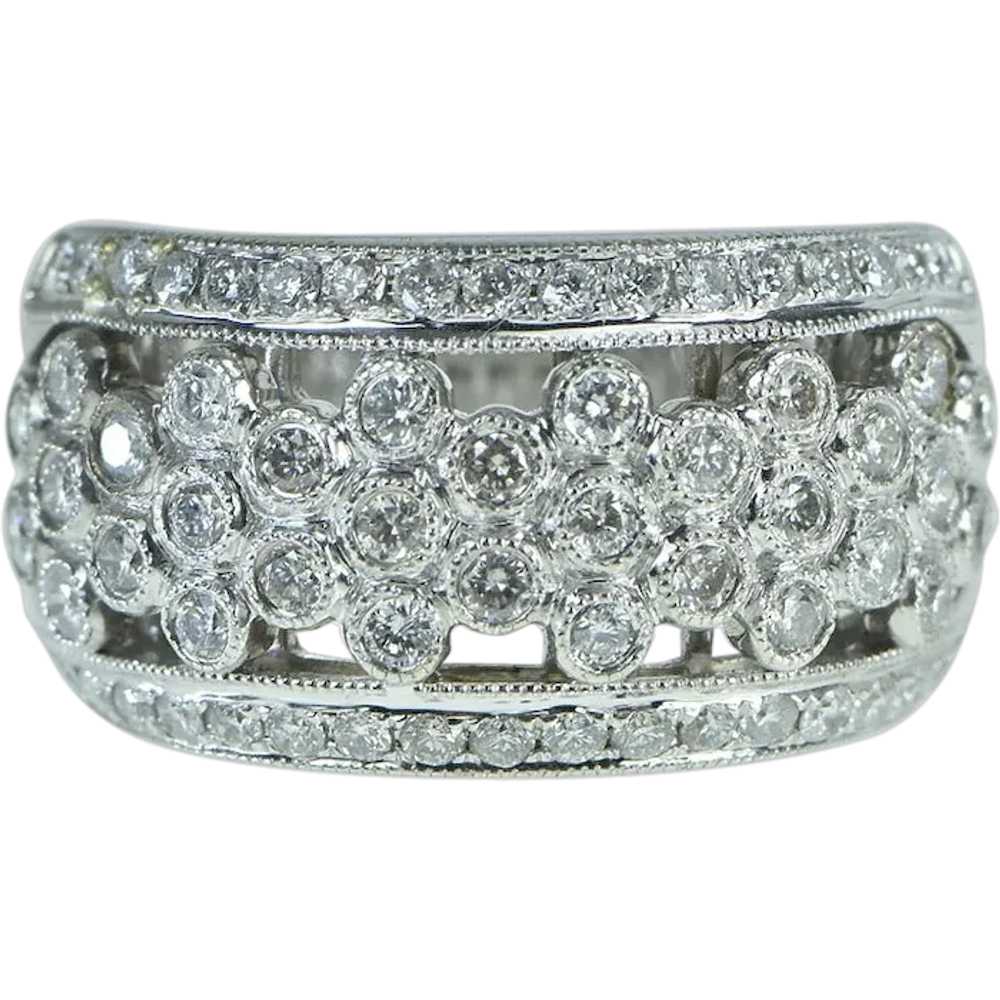 10K 0.50 Ctw Diamond Pave Flower Honeycomb Ring S… - image 1