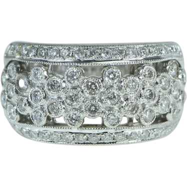 10K 0.50 Ctw Diamond Pave Flower Honeycomb Ring S… - image 1