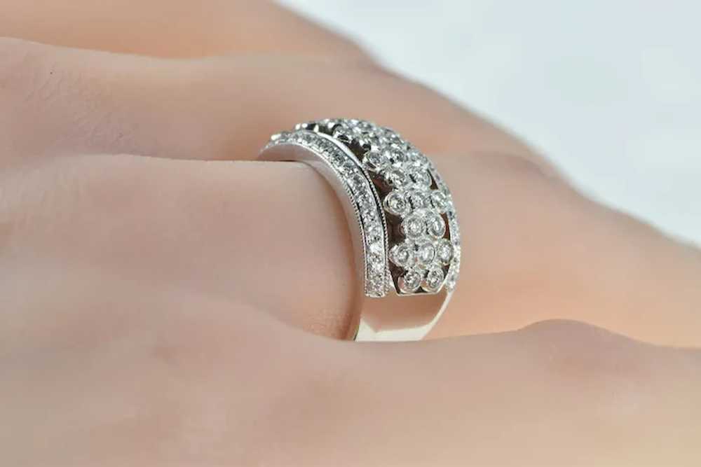 10K 0.50 Ctw Diamond Pave Flower Honeycomb Ring S… - image 6