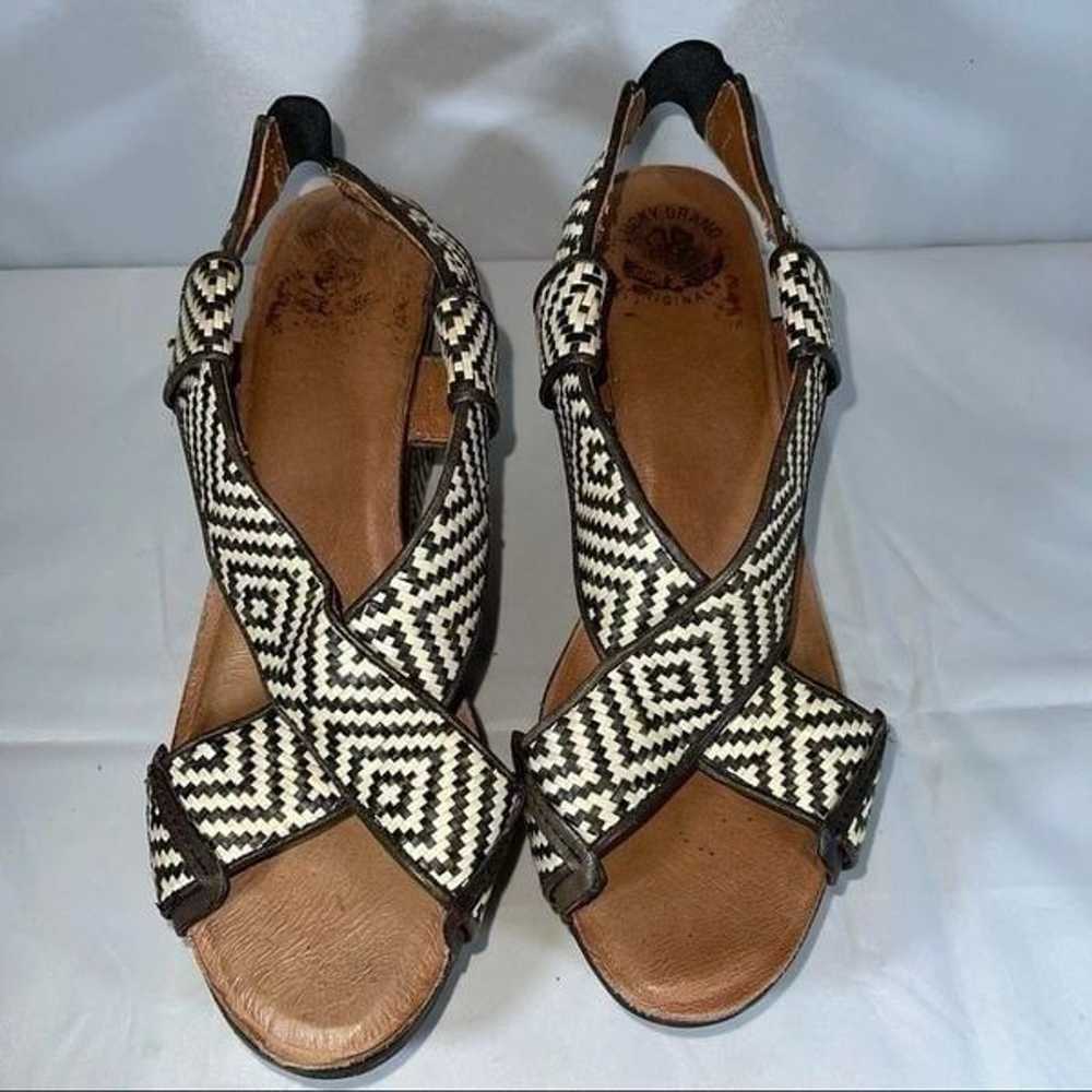 Lucky Brand Vintage Boho Leather Wedges Size 9.5 - image 4