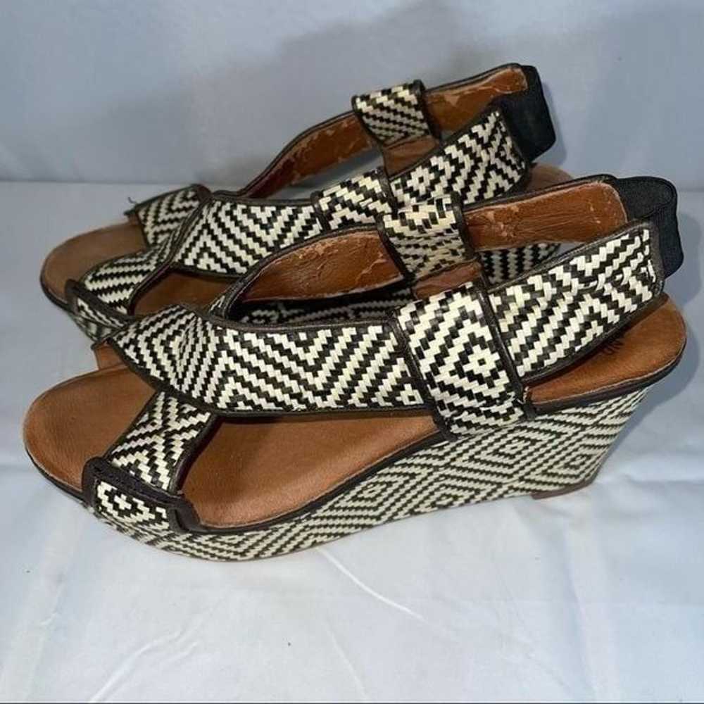 Lucky Brand Vintage Boho Leather Wedges Size 9.5 - image 5