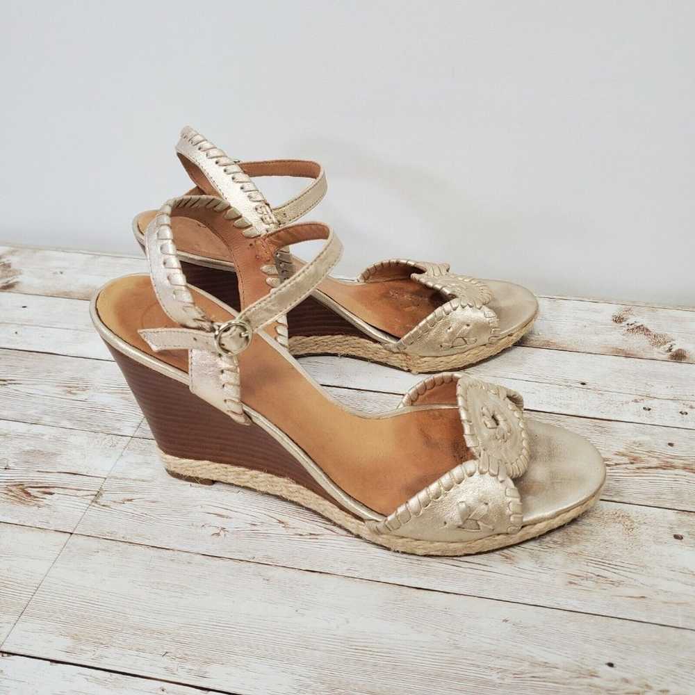 Jack Rogers l Clare Rope Silver Leather Wedges Si… - image 3