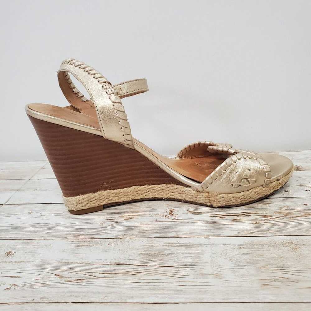 Jack Rogers l Clare Rope Silver Leather Wedges Si… - image 4