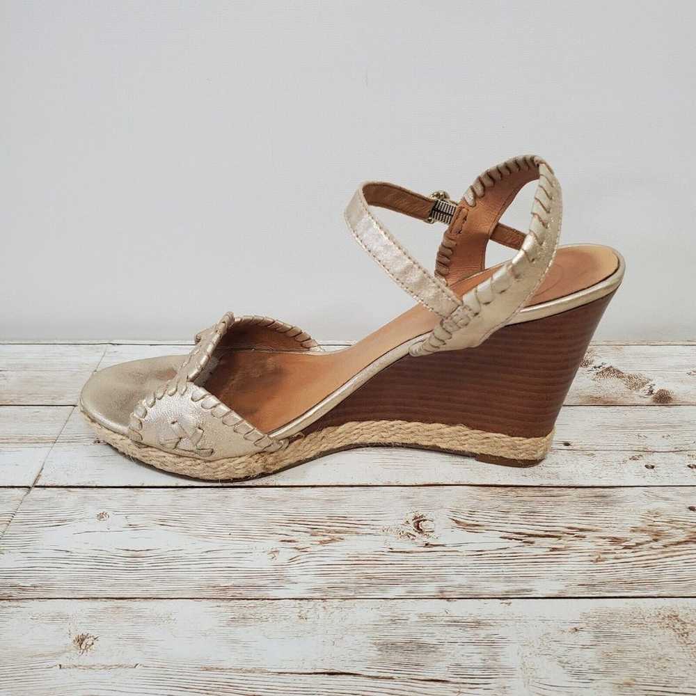 Jack Rogers l Clare Rope Silver Leather Wedges Si… - image 5