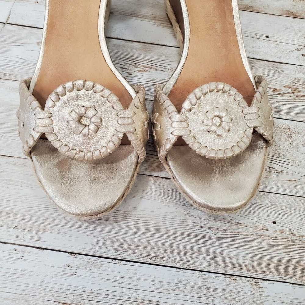 Jack Rogers l Clare Rope Silver Leather Wedges Si… - image 7