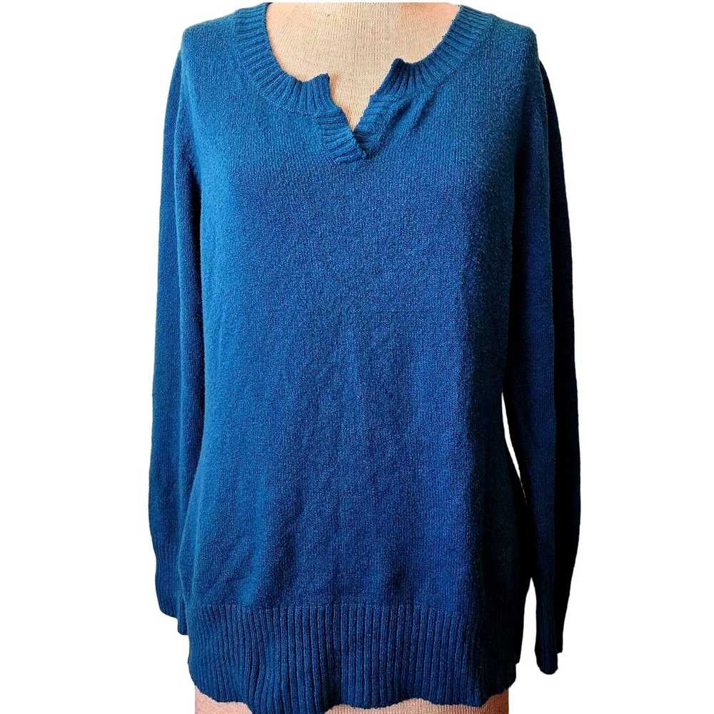 St. Johns Bay Blue Cotton Blend Sweater Size Large - image 1