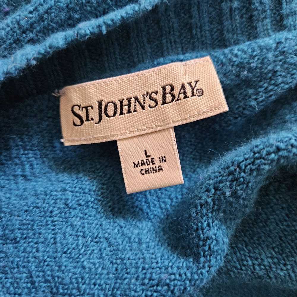 St. Johns Bay Blue Cotton Blend Sweater Size Large - image 4