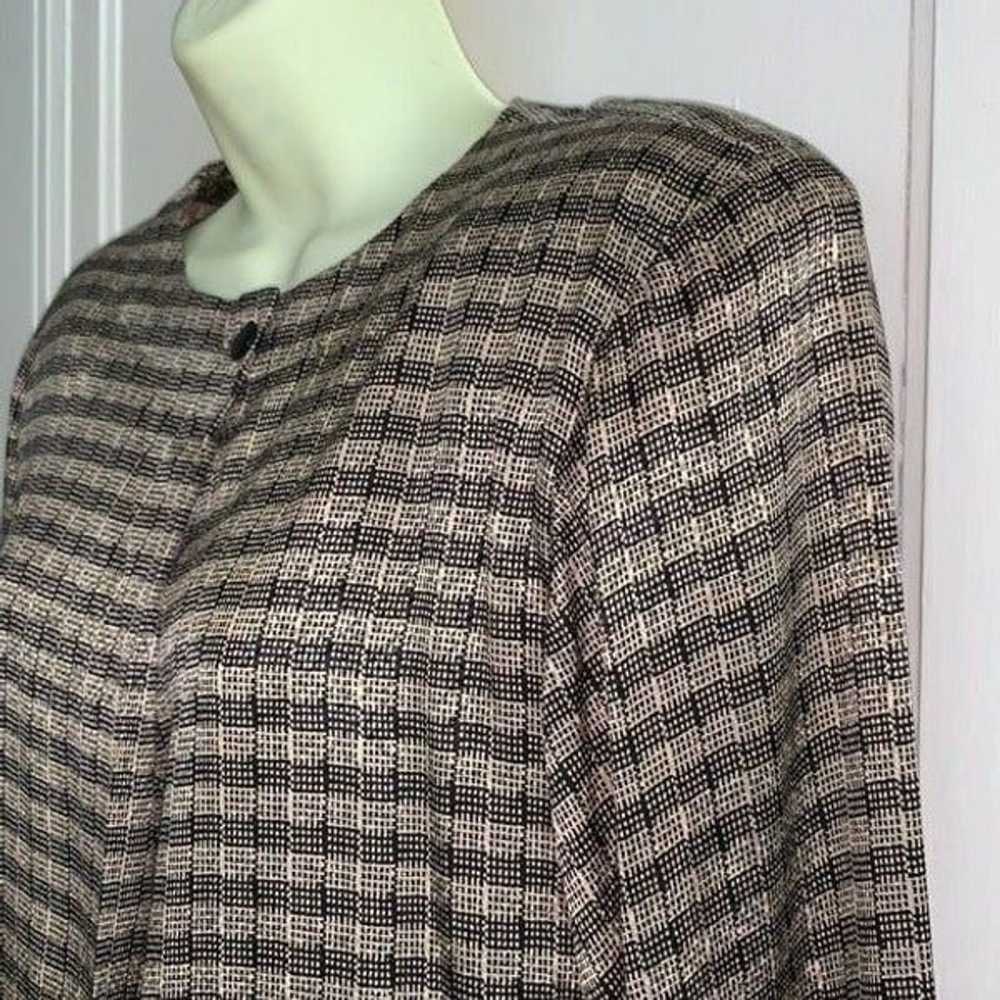 Vtg 80s Anne Klein 2 black/tan  blouse - image 2