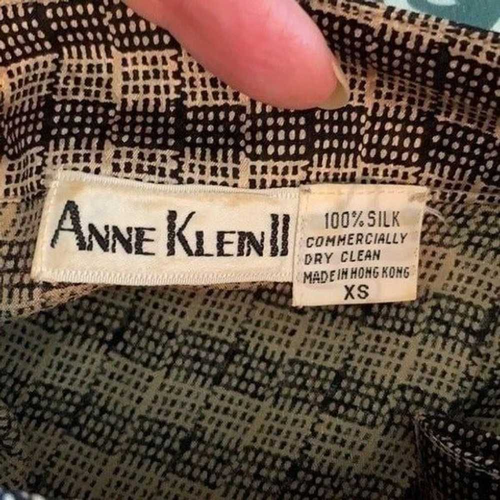 Vtg 80s Anne Klein 2 black/tan  blouse - image 7