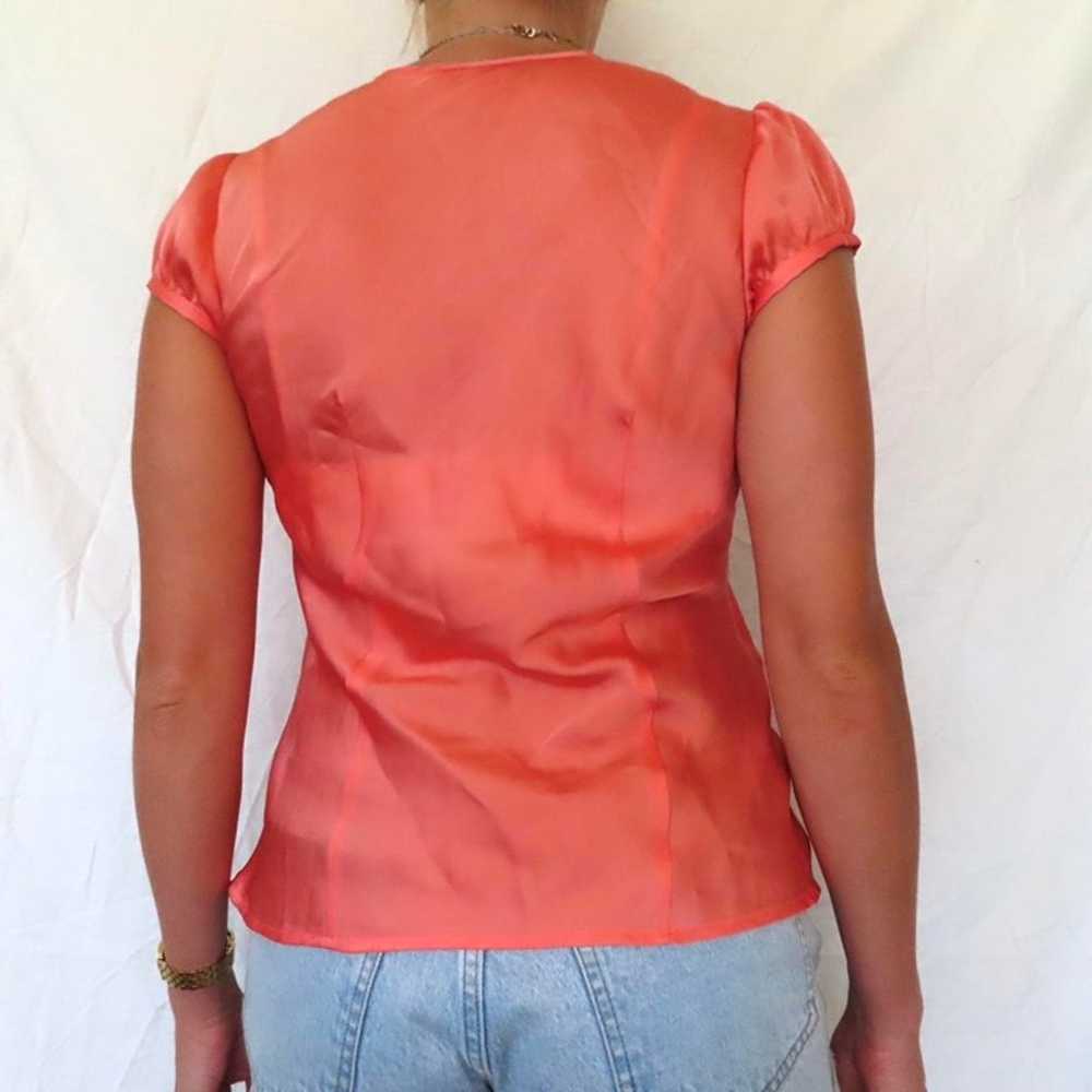 SUNNY LEIGH CORAL PINK BLOUSE TOP WOMENS VINTAGE … - image 3