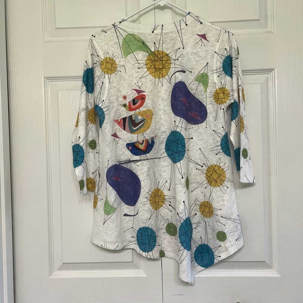 Et Lois Asymmetrical Tunic Top Atomic Birds Print… - image 3