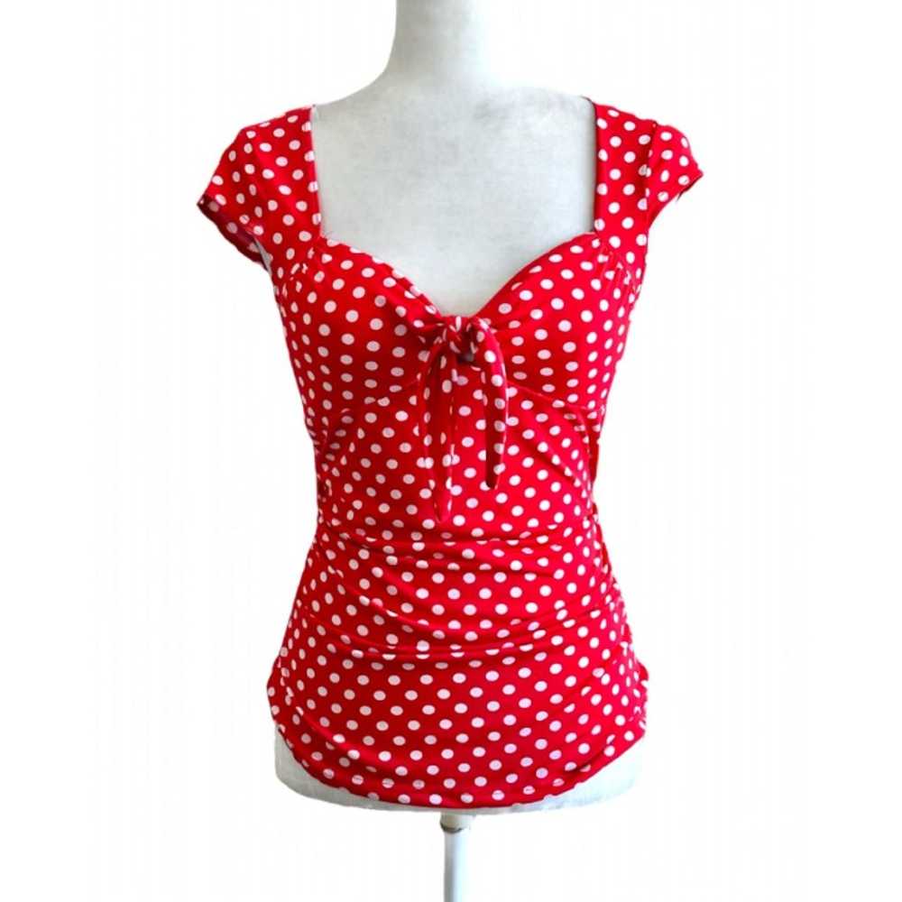 Body Central Red Polka Dot Vintage 90s Top - image 1