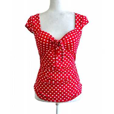 Body Central Red Polka Dot Vintage 90s Top - image 1