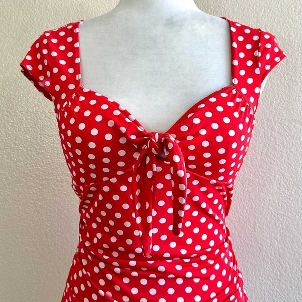 Body Central Red Polka Dot Vintage 90s Top - image 2