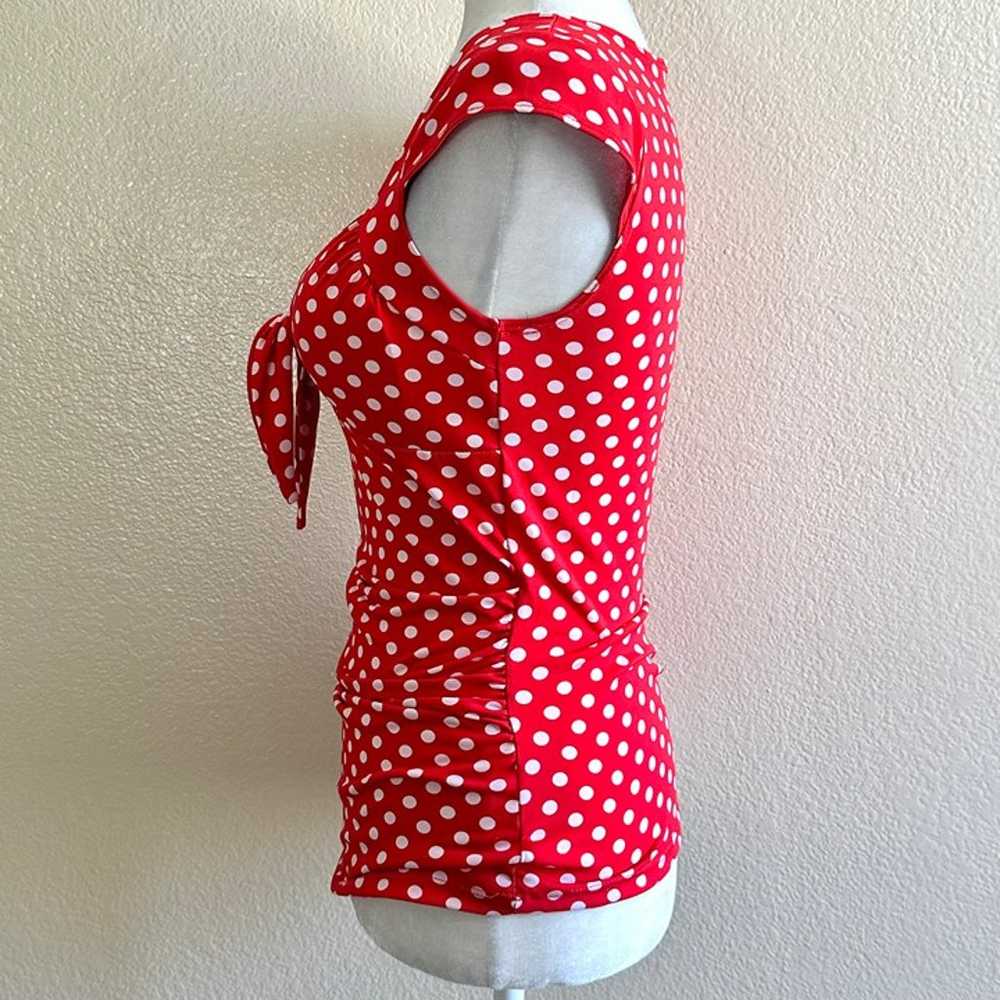 Body Central Red Polka Dot Vintage 90s Top - image 3