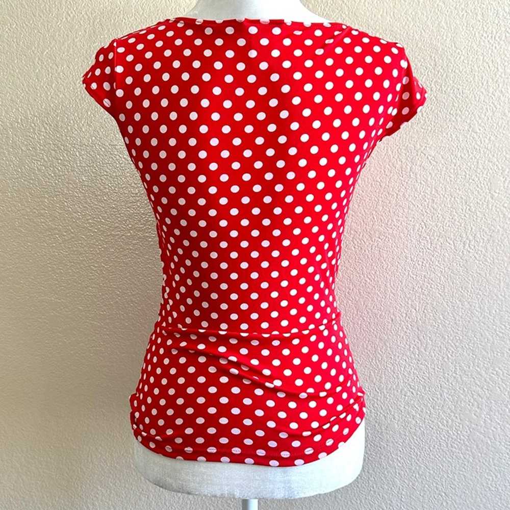 Body Central Red Polka Dot Vintage 90s Top - image 4