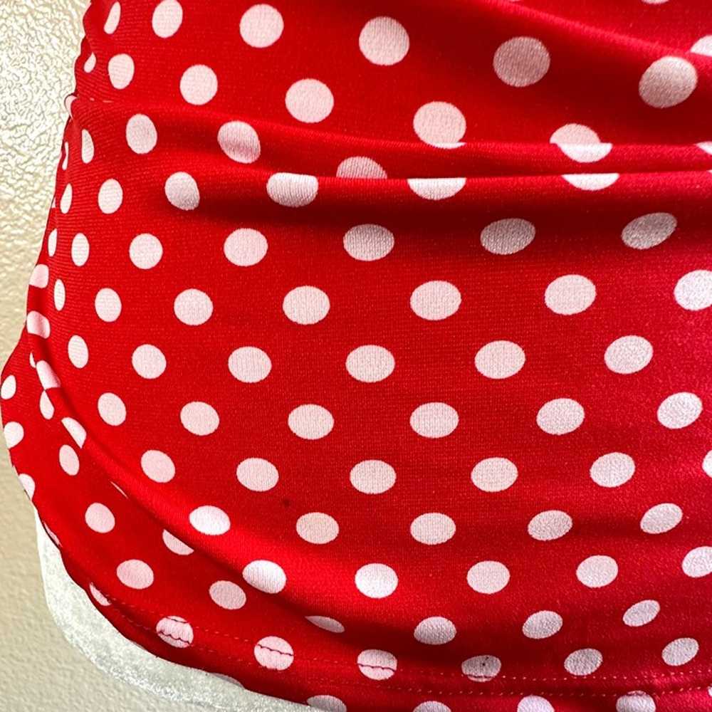 Body Central Red Polka Dot Vintage 90s Top - image 6