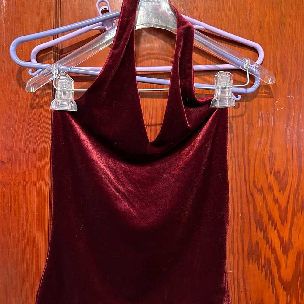 Vintage red velvet y2k halter top Vol 1 - image 1