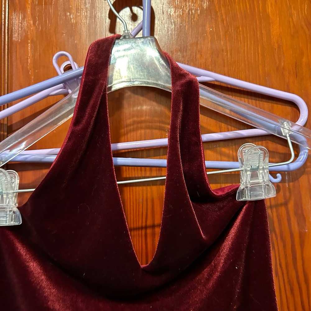 Vintage red velvet y2k halter top Vol 1 - image 3