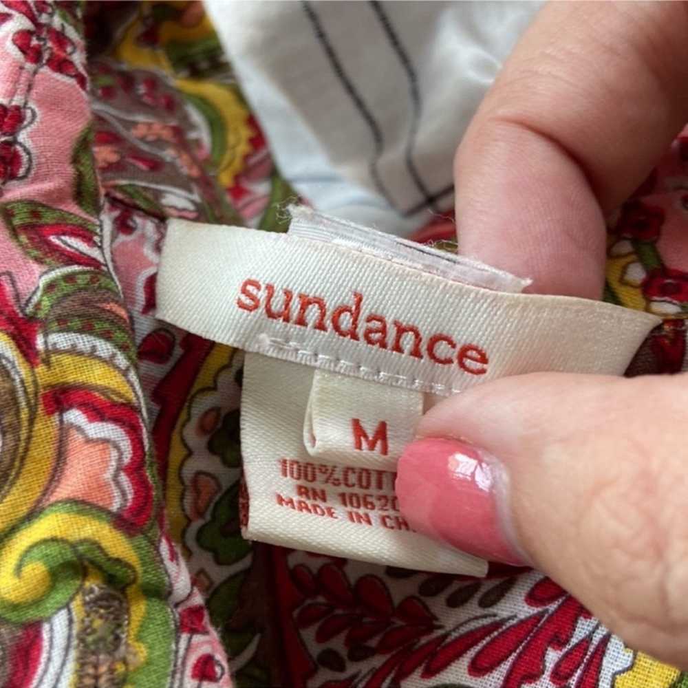 Sundance long sleeve top medium boho floral paisl… - image 10