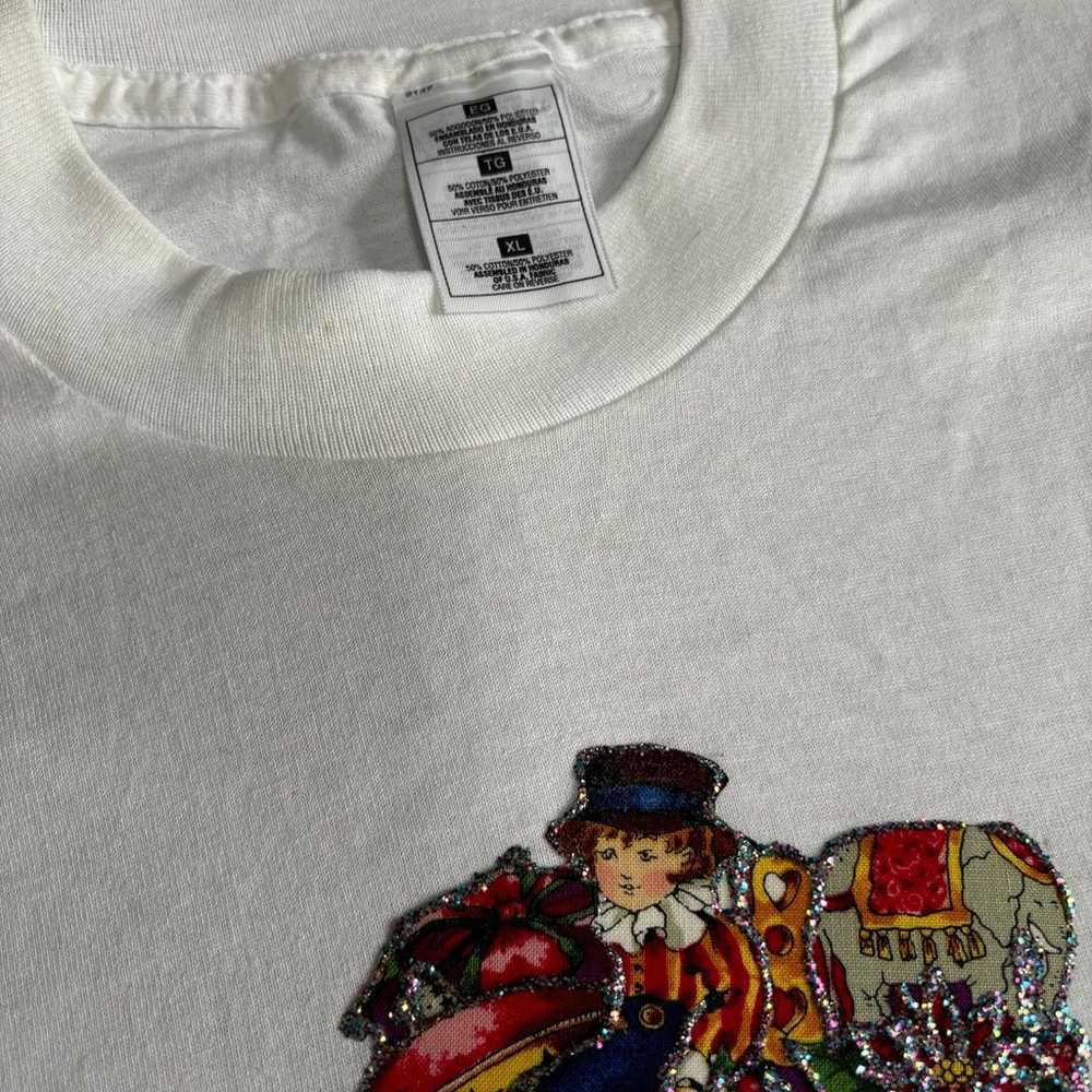 Single Stitch Vintage handmade shirt Christmas de… - image 3