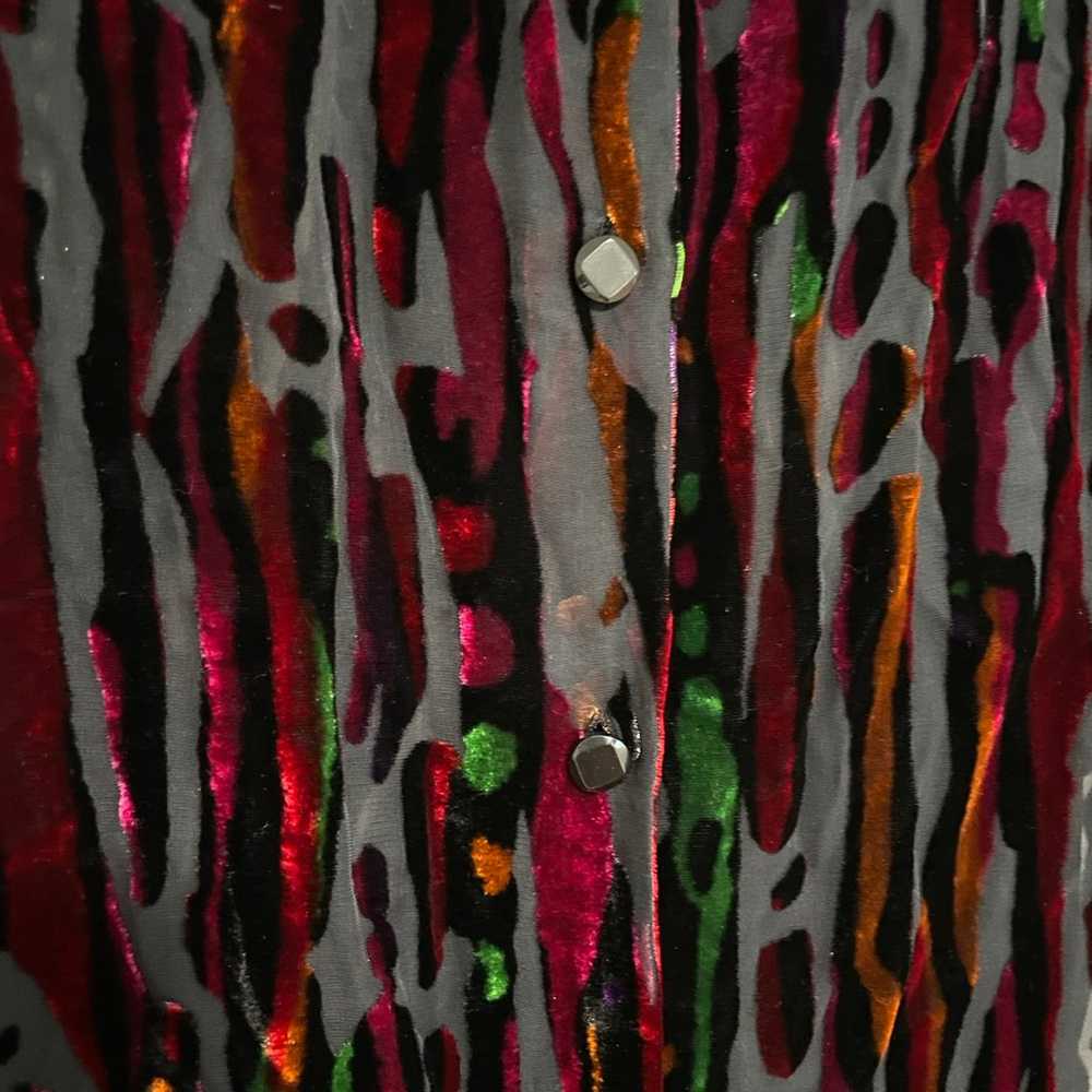 Vintage Bob Mackie Wearable Art Silk Velvety Blou… - image 4