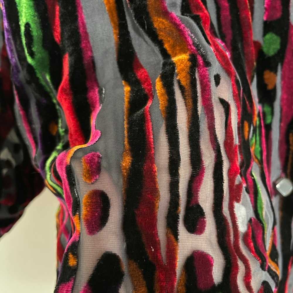 Vintage Bob Mackie Wearable Art Silk Velvety Blou… - image 5
