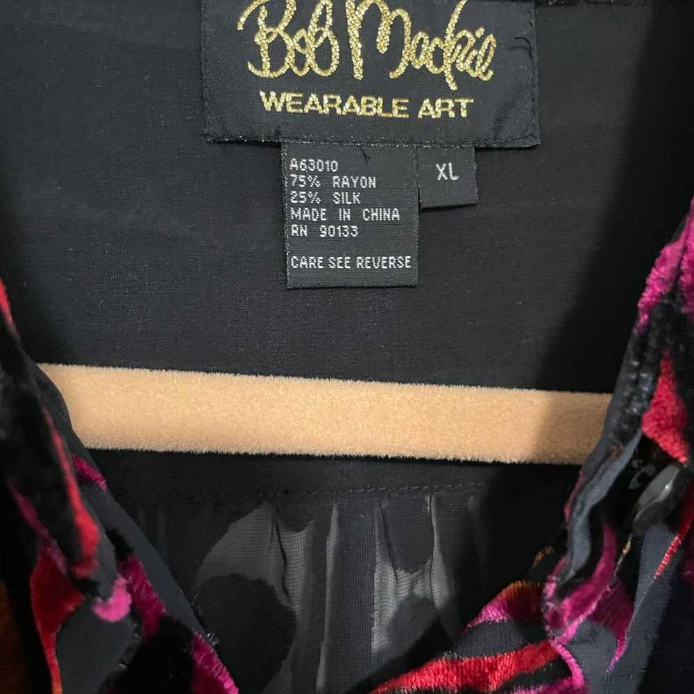 Vintage Bob Mackie Wearable Art Silk Velvety Blou… - image 7