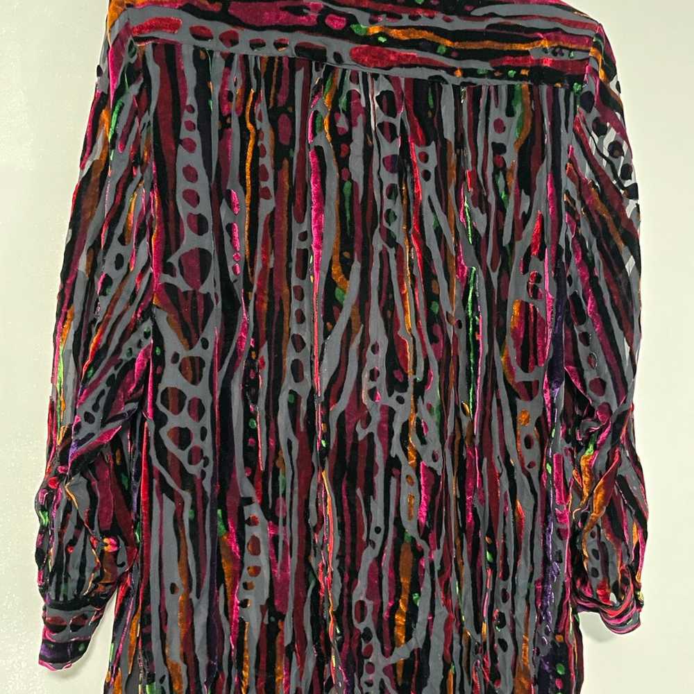Vintage Bob Mackie Wearable Art Silk Velvety Blou… - image 8