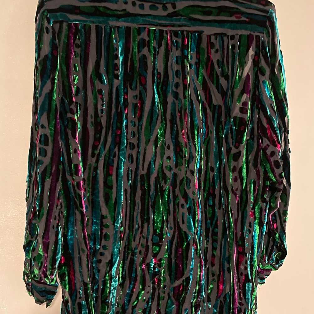 Vintage Bob Mackie Wearable Art Silk Velvety Blou… - image 10