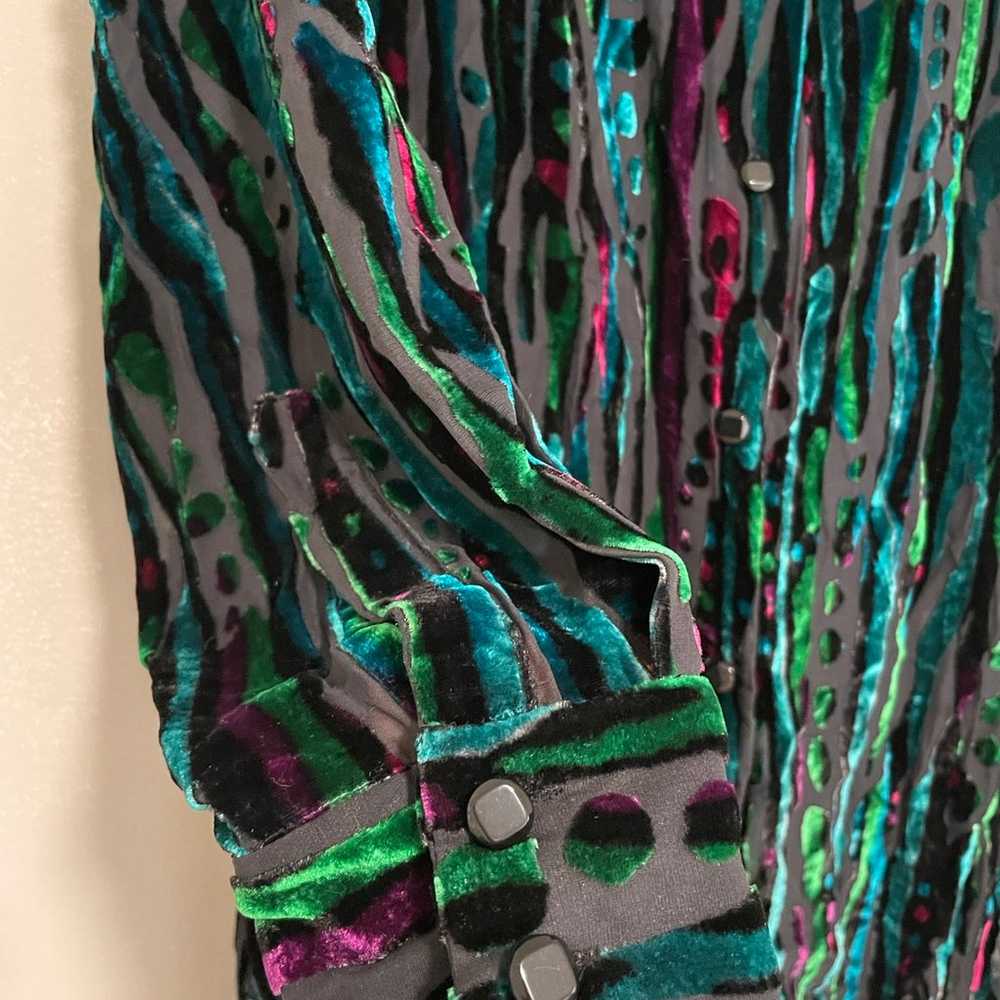 Vintage Bob Mackie Wearable Art Silk Velvety Blou… - image 6