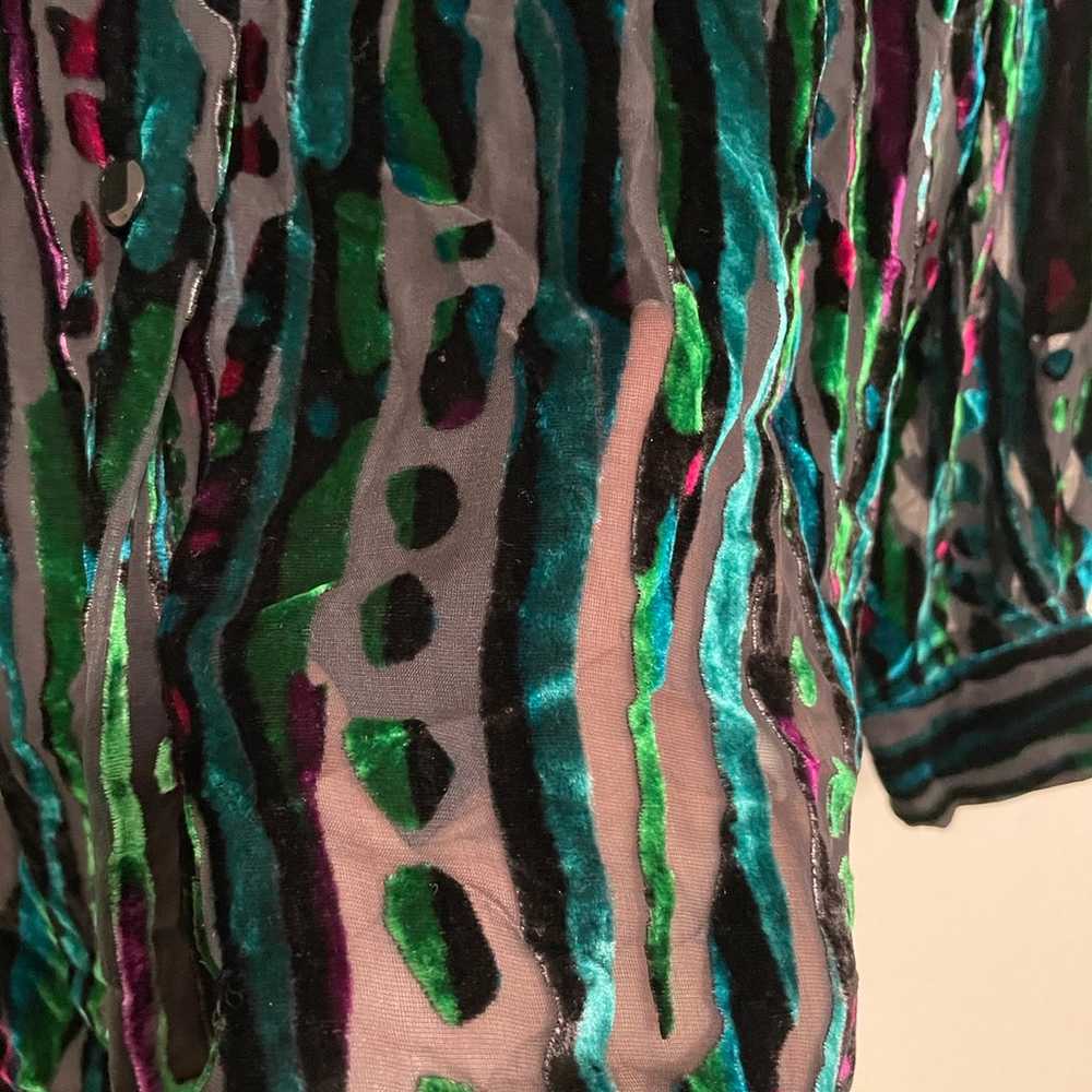 Vintage Bob Mackie Wearable Art Silk Velvety Blou… - image 8