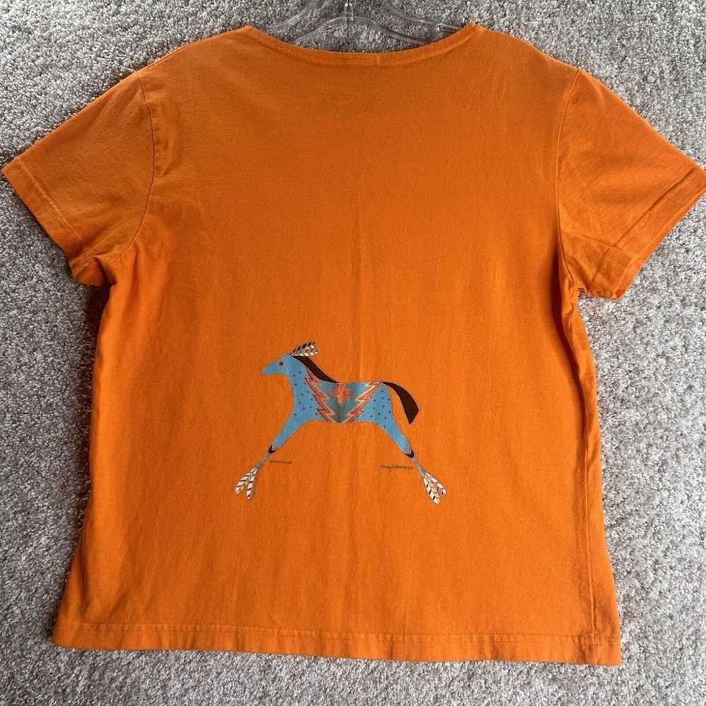 Vintage Sabaku Top Short Sleeve Horses Size Small… - image 2