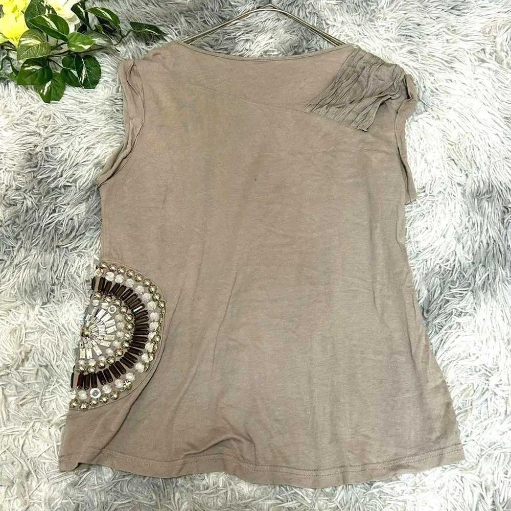 【S&B】Bead-embellished Sleeveless Shirt Size S Gray - image 6