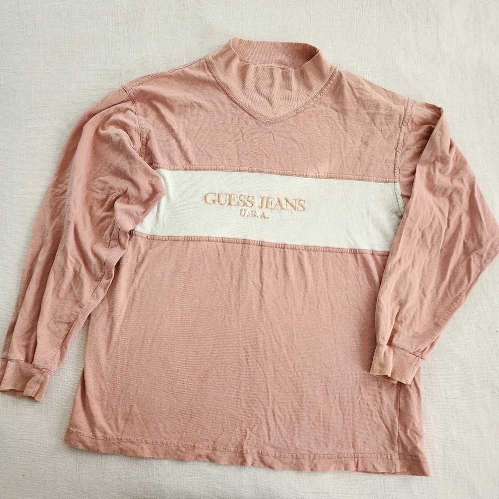 Vintage Guess Dusty Pink Long Sleeve shirt small - image 1