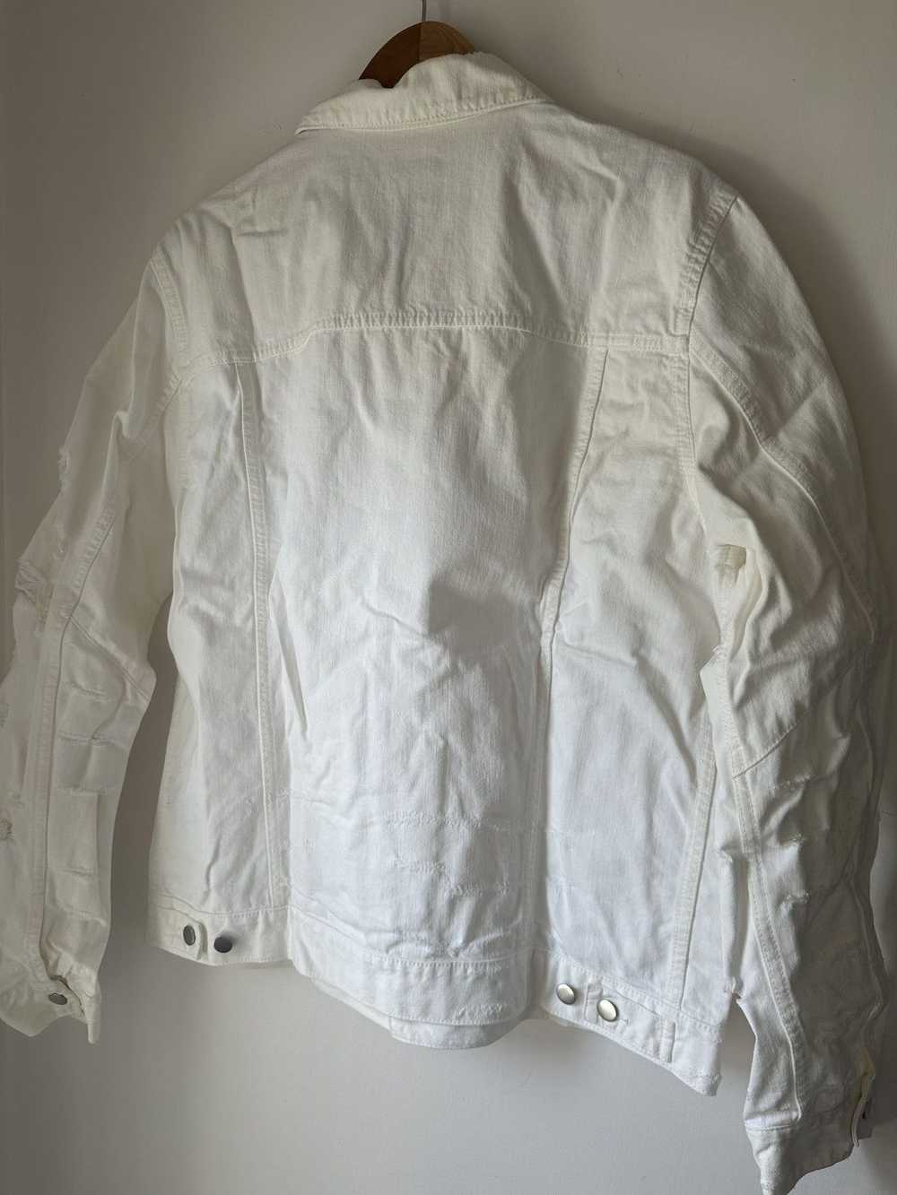 Balmain Balmain White Distressed Denim Jacket - image 5