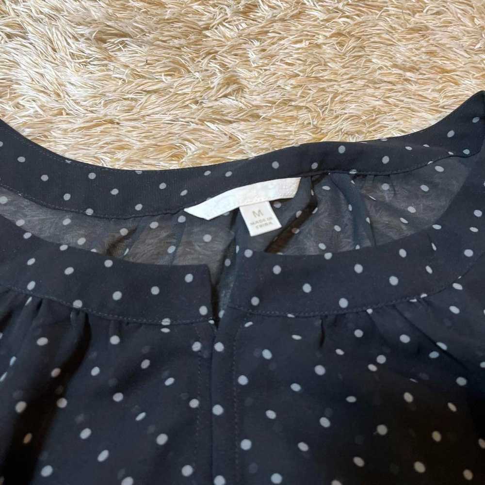 【UNIQLO】Sheer polka dot shirt (M) black. Layering… - image 2