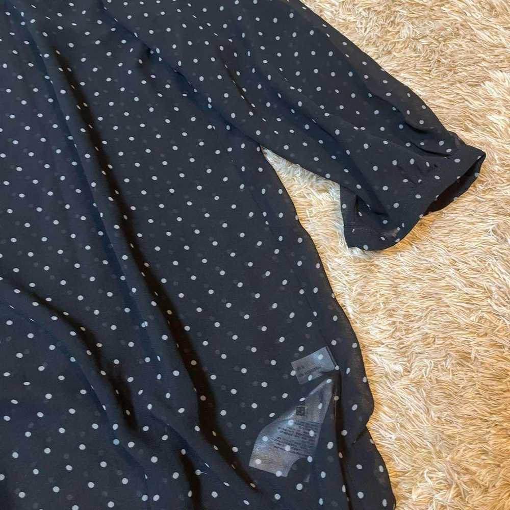 【UNIQLO】Sheer polka dot shirt (M) black. Layering… - image 4