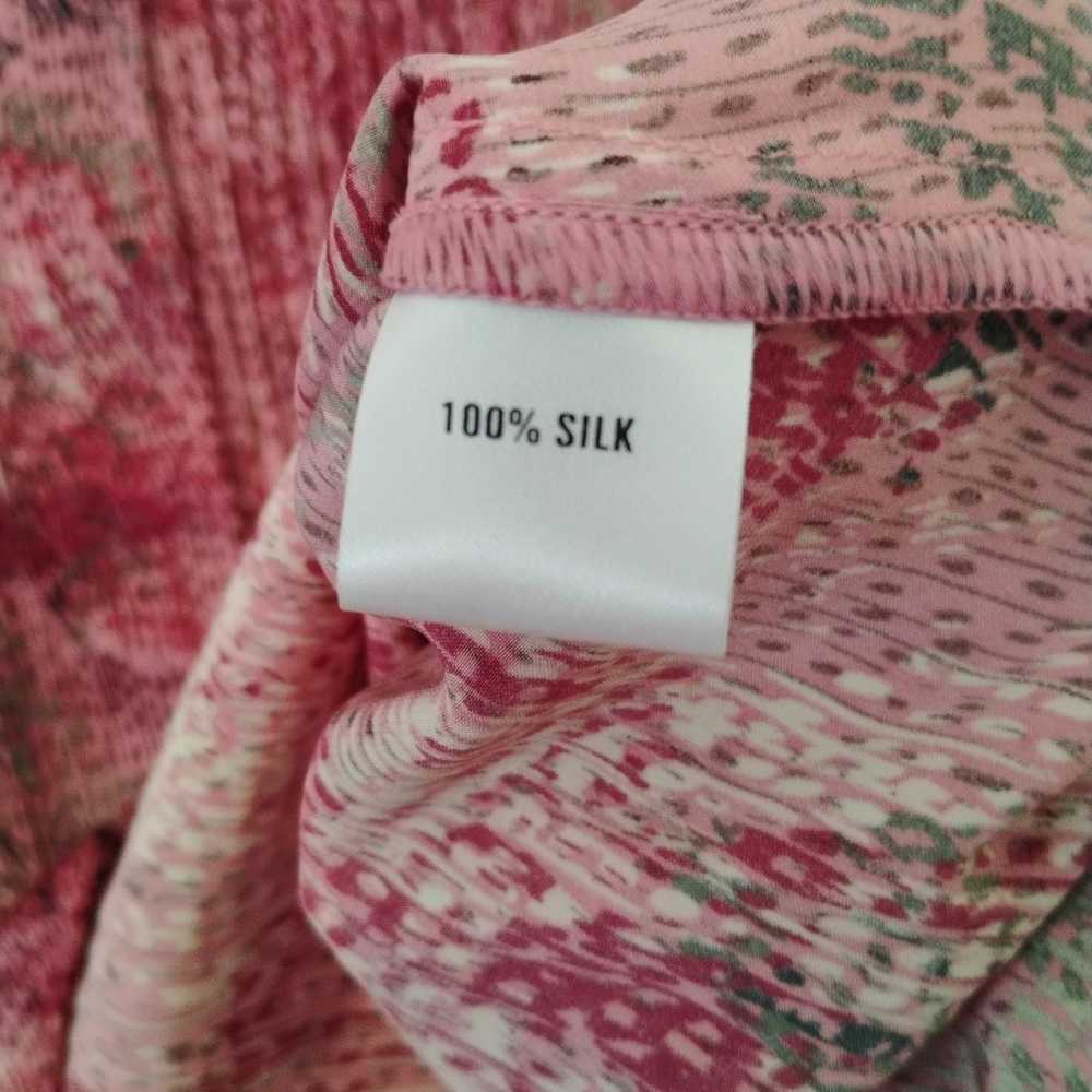 Austin Reed Silk Button Up Shirt Pink Rose  Retro… - image 6