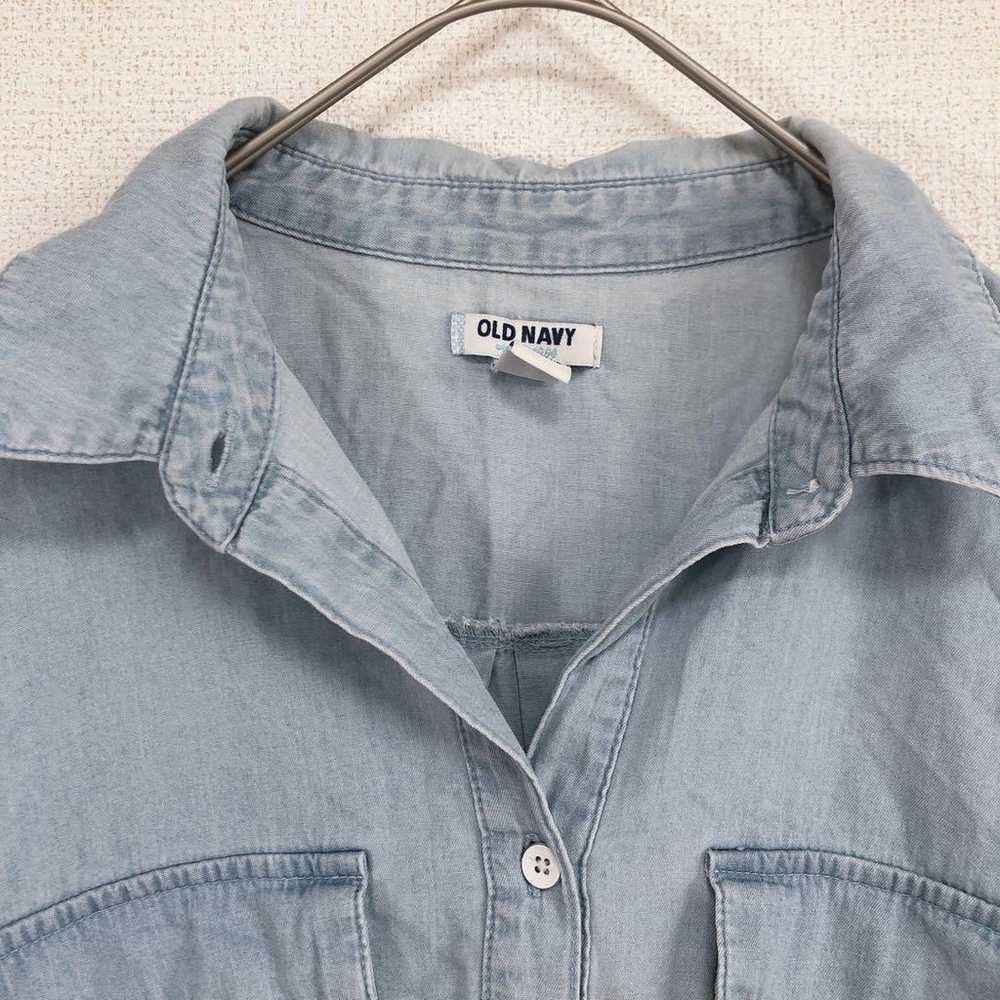 Old Navy long-sleeve denim shirt plain simple den… - image 2