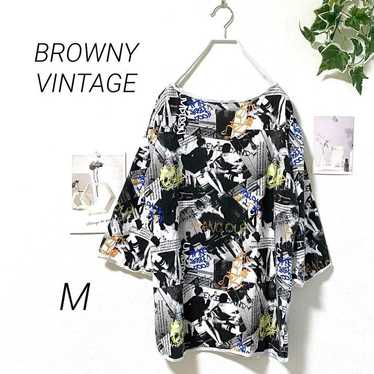 4613-2  BROWNY VINTAGE Design Cut-Sleeve Shirt M … - image 1