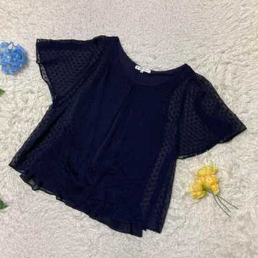 Unused item. Suite. Half-sleeved blouse. Navy blu… - image 1