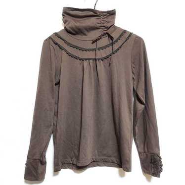 axes femme Long Sleeve Shirt Brown Turtleneck M S… - image 1