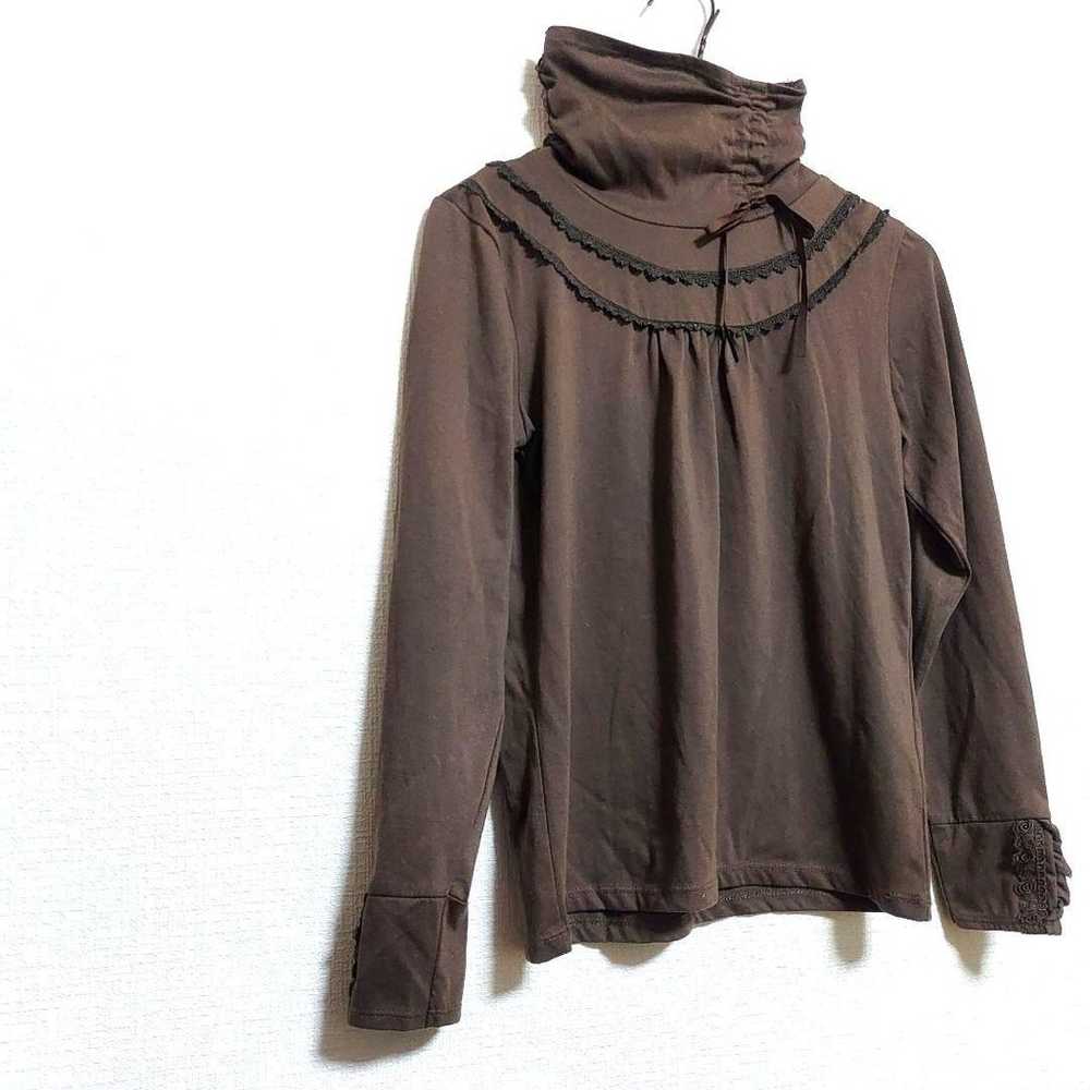 axes femme Long Sleeve Shirt Brown Turtleneck M S… - image 2