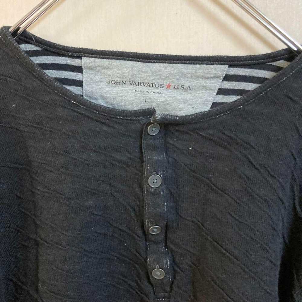 20a441 john varvatos Vintage Shirt [L] Black Cott… - image 2